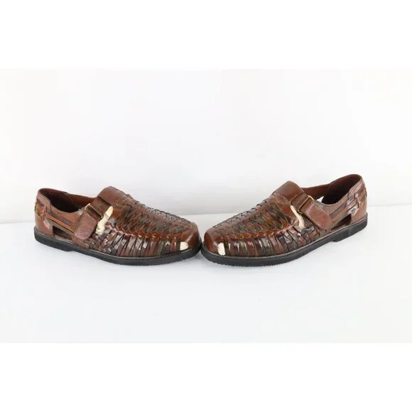 Deadstock Vintage 70s Streetwear Mens 12 3E Braided Leather Strap Sandals Shoes Mens 70s Shoes - Etsy Norway main image 3